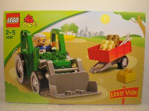 LEGO Duplo 4687 zelený traktor s přívěsem  